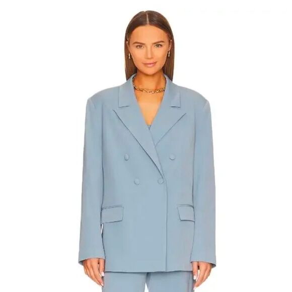 WeWoreWhat Blue Oversized Blazer with Notched Lapels Size Large NWT MSRP $168 - Picture 2 of 16